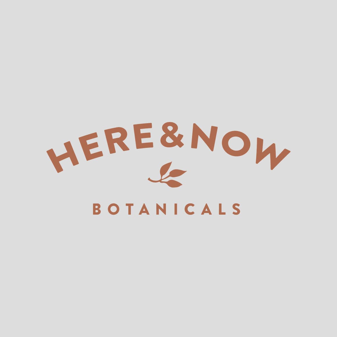 Logo design for Here & Now, an aromatherapy oil botanical brand.