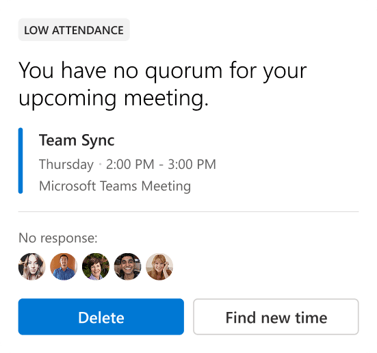 Microsoft 365 Calendar Inbox card