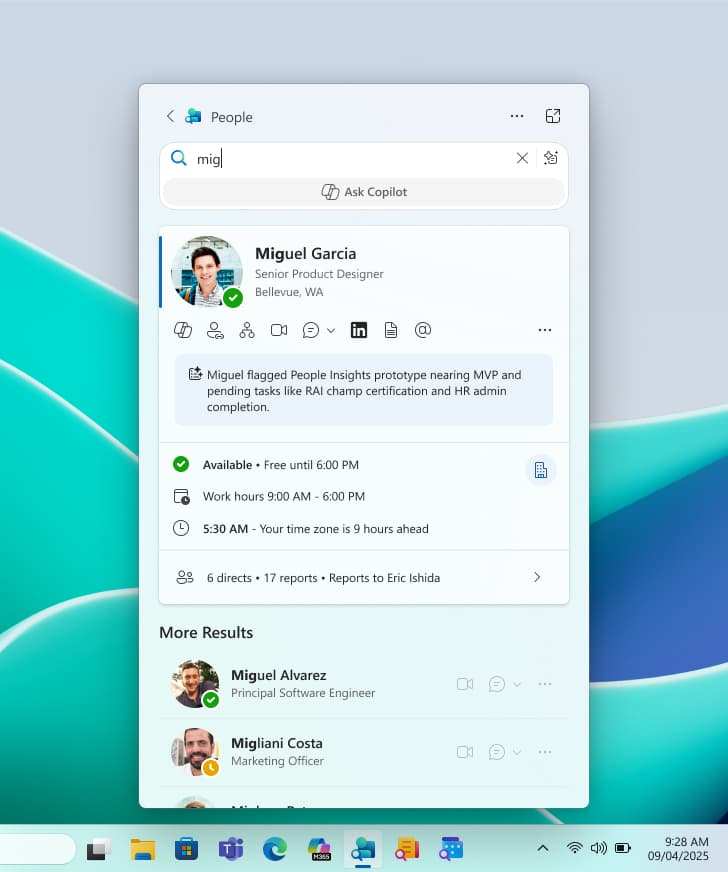 Microsoft 365 People Companion