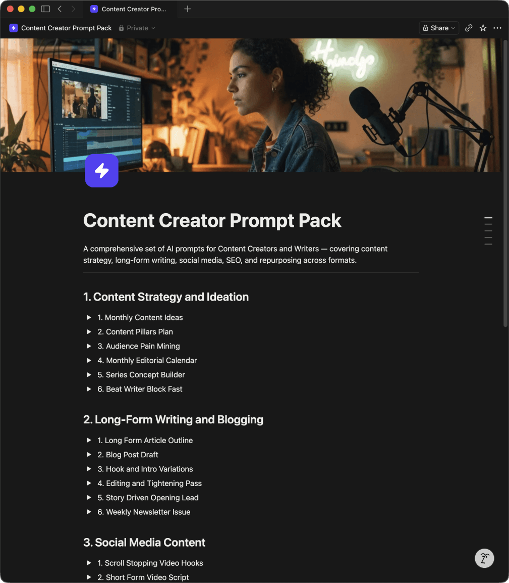 Prompt Flow pack Notion template