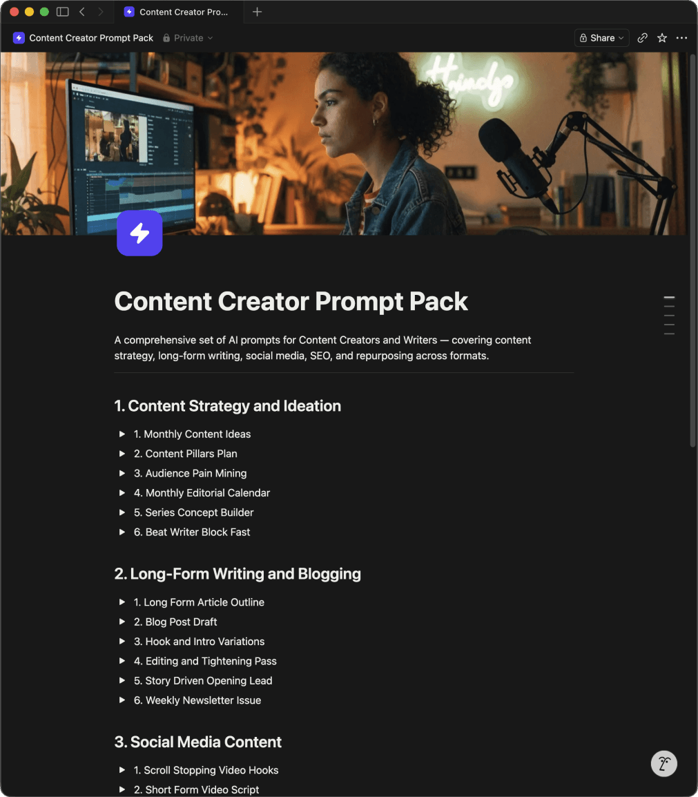 Prompt Flow pack Notion template