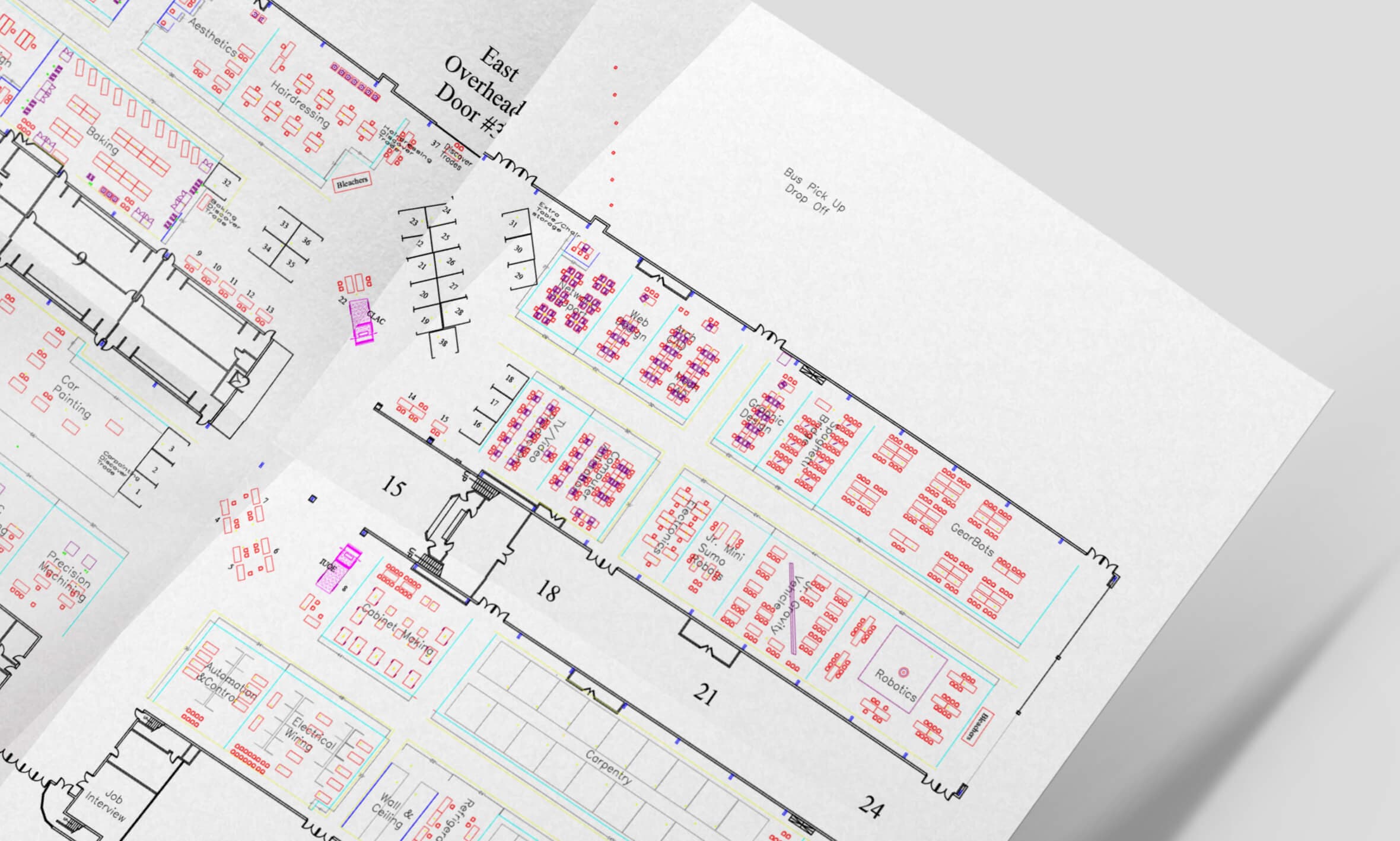 Visualization of the infrastructure map for the competitions venue.